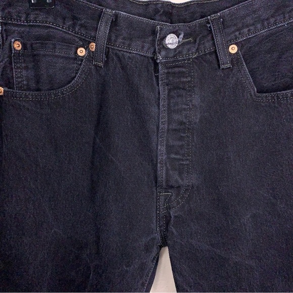 33x31 Levis 501 Black Jeans Black Cotton Pants Rockabilly Punk Goth - Picture 7 of 14